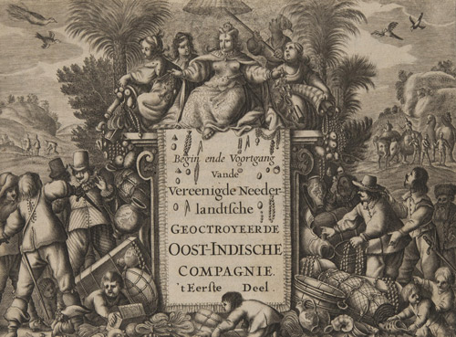 Frontispiece representing the activities of the VoC (Dutch East India Company)