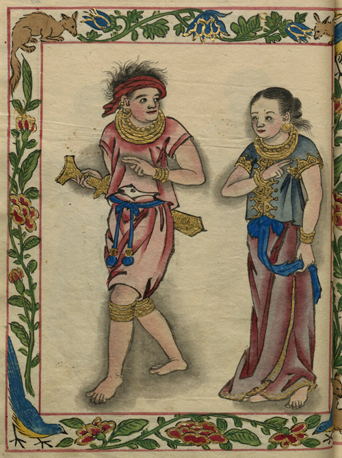 Man and a woman identified as 'Bissayas', from the Boxer Codex.